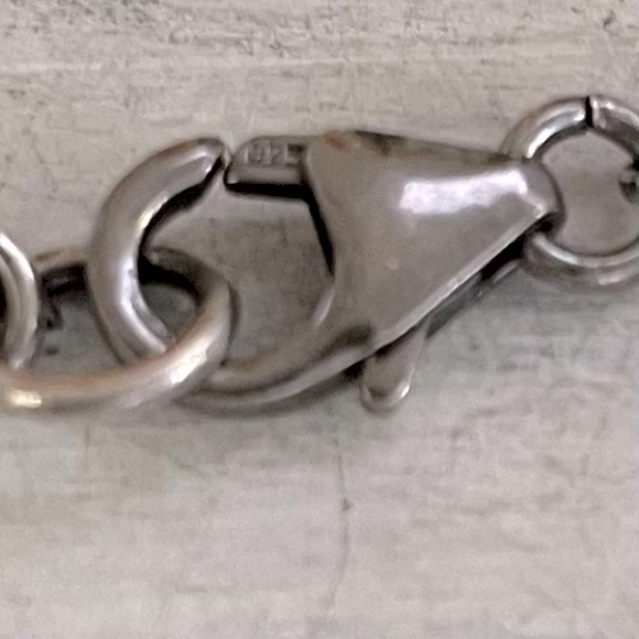 Vintage Tahitian pearl accented with CZs link necklace - Picture 6 of 7